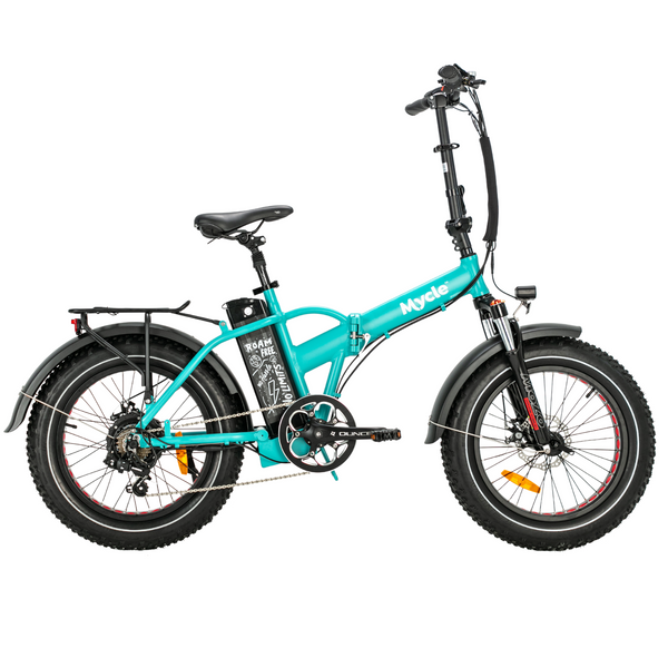 Charge Fat Tyre Folding Electric Bike - Malibu Blue at Mycle Bikes